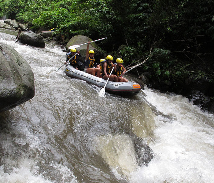 exciting white water rafting in Ubud